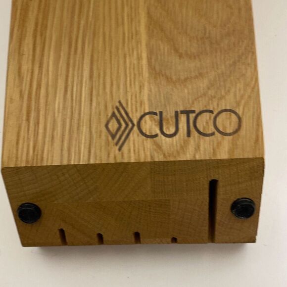 Cutco Oak Wood Knife Block Storage Space Saver Knives 5 Slot - Picture 7 of 8